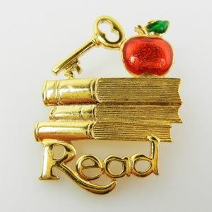 Vintage Teacher Apple Brooch